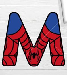 the letter m is made up of spiderman's webs