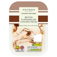 waitrose chicken pieces in a plastic container with brown stripes on the top and bottom