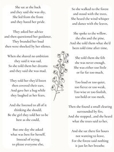 the poem is written in black and white with an image of flowers on each side