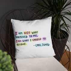 a pillow that says i am not what happened to me