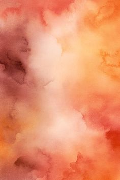 an orange and pink watercolor background with clouds