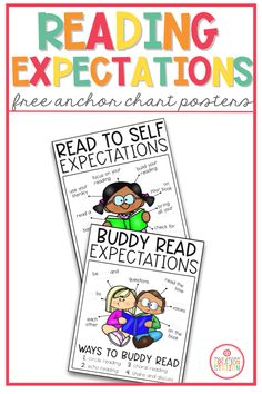 two reading expectations posters with the words, read to self expectations and buddy read expectations