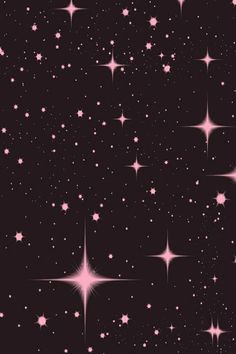 the stars are shining in the dark sky with pink and white colors on them, as well as black background