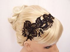 Gorgeous... Black Hair Pieces, Lace Inspiration, Gothic Hairstyles, Lace Earrings, Boho Headband