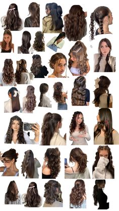 Hair Styles For Long Hair Brown, Easy School Photo Hairstyles, Hairstyles For Bad Hair Days Curly, Hair Styles Thick Wavy Hair, Cute Hairstyles For Long Hair Up, Cute Date Night Hairstyles, Hairstyles For Medium Length Hair School, Hairstyles Hair Down