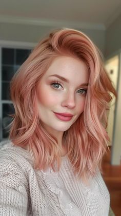 32 Cherry Blonde Hair Color Ideas To Rock This Season’s Hottest Trend Red Hair For Natural Blondes, Red Hair Color For Pale Skin, Rose Quartz Hair Color, Strawberry Blonde Pink Highlights, Cherry Blonde Balayage, Cherry Blonde Hair Color, Blonde Rose Gold Hair, Cherry Blonde Hair, Cherry Blonde