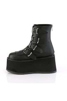 Japan Woman, Black Vegan, Platform Ankle Boots, Metal Zipper, Black 7, Black Ankle Boots, Leather Ankle Boots, Me Too Shoes, Vegan Leather