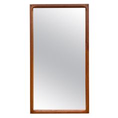 a wooden framed mirror on a white background with clippings to the bottom half