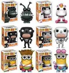 the pop vinyl toys are all different colors and sizes, including one with an angry bird