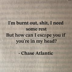 an old book with the words chase atlantic written on it, in black and white