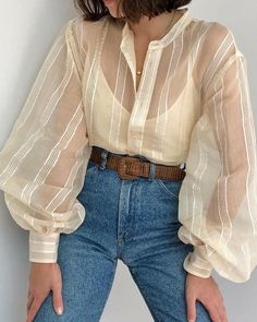 Mode Inspo, Looks Style, Blouse Vintage, Mode Inspiration, Casual Blouse, Looks Vintage, Look Fashion, Modest Fashion, Aesthetic Clothes