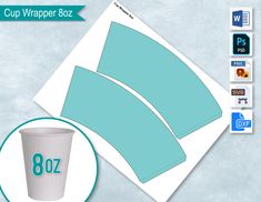 a cup wrapper with the number 802 on it next to an image of a coffee cup