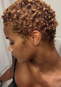 Big Chop Haircuts For Black Women, Ginger Big Chop Black Women, Honey Blonde Big Chop, Short Colored Hair Black Women Big Chop, Honey Blonde Twa Natural Hair, Ginger Pixie Haircut Black Women, Curly Hair For Black Women, Short 4b Hair, Big Chop Natural Hair