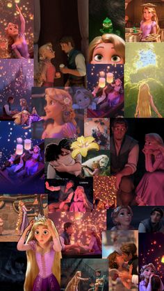 the collage shows many different pictures of princesses