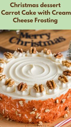 christmas dessert carrot cake with cream cheese frosting