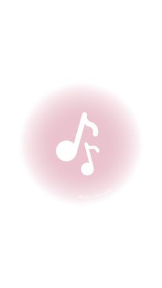 a pink circle with a musical note on it's left side and a white background