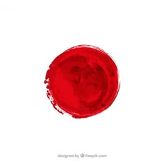 a red circle painted with watercolors on a white background