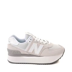 Womens New Balance 574+ Athletic Shoe - Reflection / Raincloud New Balance 574 Platform Outfit, New Balance 574 Platform, New Balance Black Sneakers, Platform Outfit, Light Grey Leggings, Womens New Balance, New Balance White, New Balance Black, Purple Sneakers