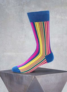 Our Novella socks add a dash of fun and flair to any occasion, from casual to the most formal. Each sock is made of pure Egyptian combed cotton–spun and dyed and knit in Italy. Lightweight and with a hint of spandex, these socks hug your feet with comfort. • Made in Italy • 80% Cotton 18% Nylon 2% Lycra • BL60108C2 Turtleneck Hoodie, Perfect White Shirt, Tall Socks, Funky Socks, Hoodie Cardigan, Business Casual Dresses, Striped Socks, Sport Dress, Business Dresses