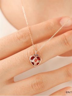 Sailor Moon Tsukino Usagi 925 Silver Collarbone Necklace Heart Pendant Gifts   | eBay Moon Necklace Pink, Cute Heart Necklace, Sailor Moon Gifts, Sailor Moon Bracelet, Sailor Moon Accessories, Sailor Moon Earrings, Sailor Moon Jewelry, Collarbone Necklace, Sailor Moon Merchandise