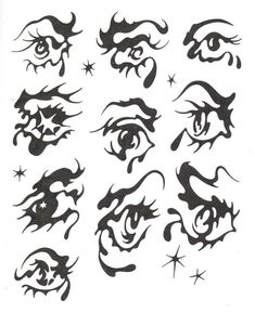 an image of eyes and stars drawn on paper