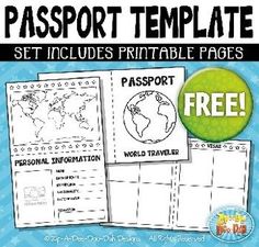 passport templates for kids to print out and use on the internet or at home