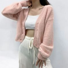 Fluffy Fuzzy Pink Cardigan Light Blush Pink Color V-Neck Button Up Balloon Sleeves New And Never Worn Soft And Fuzzy Warm Size Medium Can Possibly Also Fit Large Reminds Me Of Bershka Cardigan Coquette Vibes Bust: 38.6" Sleeve: 20.9" Length: 19.7" From Smoke-Free And Pet-Free Home Casual V-neck Cardigan With Soft Texture, Feminine Fall Cardigan With Buttons, Feminine Pink V-neck Cardigan, Feminine V-neck Cardigan, Feminine Pink V-neck Outerwear, Feminine Long Sleeve Cardigan With Button Closure, Pink V-neck Outerwear With Button Closure, Pink Casual V-neck Cardigan, Chic Pink Button-up Sweater