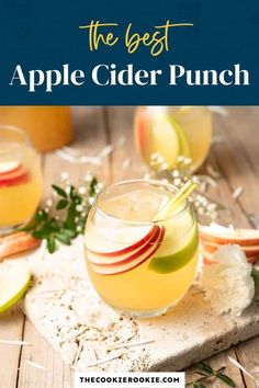 the best apple cider punch recipe with apples and garnishes in glasses