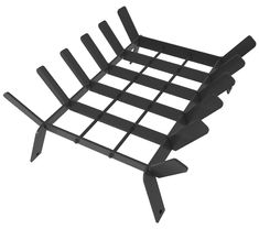 a black rack with four knives on it's sides and two forks sticking out of the top