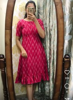 Frock Models, Simple Frock Design, Ikkat Dresses, Long Gown Design, Simple Frocks, Ikat Dress, Simple Kurta Designs, Frock Patterns, Simple Kurti Designs