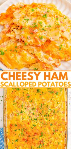 cheesy ham scalloped potato casserole is an easy and delicious side dish