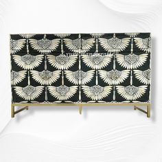 Bone Inlay Swan Buffet Black 1 Inlay Dresser, Bone Inlay Dresser, Sofa Bar, Bone Inlay Furniture, Buffets & Sideboards, Inlay Furniture, China Cabinets, Types Of Furniture, Brass Knobs