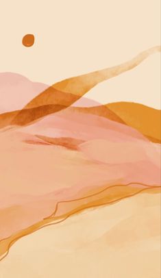 an abstract painting of mountains and hills in the desert