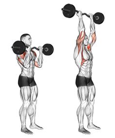 an image of a man doing exercises with dumbbells on his back and chest