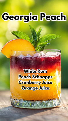 Georgia Peach Peach Vibes, Orange And Cranberry, Peach Cocktail, Peach Drinks