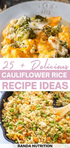 cauliflower rice recipe with broccoli and peas