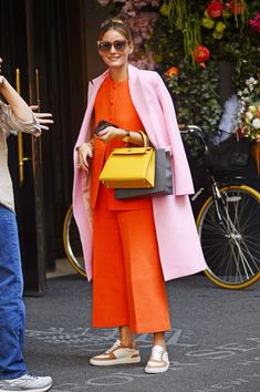 Orange Suit, Pink Fall, Corporate Fashion