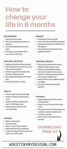 Organisation, How Change Yourself, How To Change Your Lifestyle, Life Reset Checklist 2024, Reinventing Yourself Checklist, Organize Life Daily Routines, Home Reset Checklist, How To Be Asthetic Life