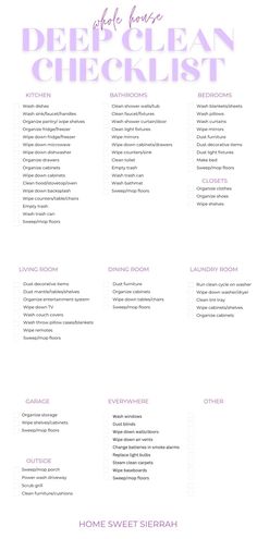 Discover the ultimate home cleaning checklist with our free printable guide! This comprehensive list covers every room, providing you with weekly and monthly tasks to keep your home sparkling clean. Perfect for staying organized and ensuring no corner is left untouched. How To Clean House, How To Clean Your House, Deep Clean Room Checklist, Cleaning Essentials List, Cleaning House Checklist, Room Cleaning Checklist, Cleaning Supplies Checklist, Home Cleaning Checklist