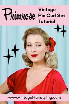 blonde woman with vintage hollywood wave hairstyle and red satin dress Pin Curl Tutorial, 50s Curl Pattern, 1940s Pin Curl Pattern, 50's Hairstyles, Rockabilly Aesthetic, 1940s Curler Pattern, 1940s Pincurl Pattern, 1950 Hairstyle