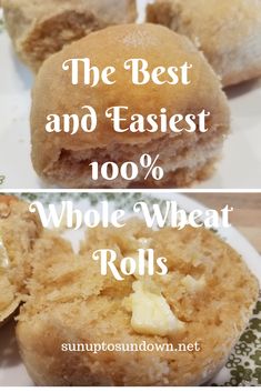 the best and easyest 100 % whole wheat rolls are made with just 3 ingredients