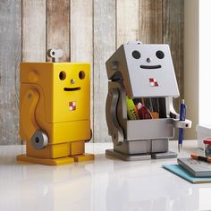 Wooden Robot, House Styling, Mini Storage, Stationery Storage, 3d Laser, Small Wood Projects, Toy Organization, Desk Organizer