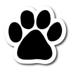 an animal paw sticker on a white background