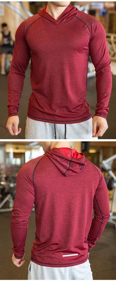 Breathable Quick Dry Men’s Fitness Hooded T Shirt - Men's Fitness Apparel, Men's Sports & Fitness T Shirts | Vivinch Men’s Fitness, Gym Workout Outfits, Mens Casual T Shirts, Fitness Apparel, Workout Hoodie