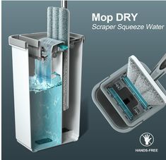 a water dispenser is shown with the words mop dry on it