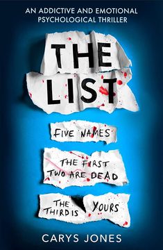 the book cover for the list by cary jones, with torn up pieces of paper