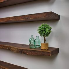 Live Edge Walnut Shelf Stairs Bathroom, Walnut Shelf, Walnut Floating Shelves, Live Edge Shelves, Walnut Shelves, Industrial Hardware, Natural Walnut, Wall Organization, Solid Walnut