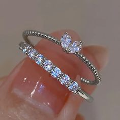 Style: Elegant,Glitter Style Occasion: Daily Occasion,Gift-Giving Occasion Ring Coquette, Coquette Jewelry, Coquette Style, Bow Knot, Rhinestone Heart, Womens Jewelry Rings, Style Elegant, Knot, Women Jewelry