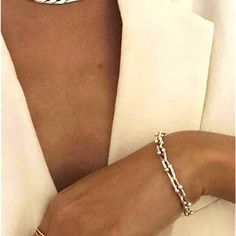 Gorgeous Hardware Chain Link Bracelet Beautitul & Trendy 925 Sterling Silver Stamped Sterling Quality Chain Link Bracelet Classy Chic Trendy Boho Trendy Comfortable Quality The Actual Bracelet Is 6.2" The Extender Is 3" You May Remove The Extender If You Wish. We Can Remove The Extender If You Need Us To. Tags Infinity Earrings Tiffany And Co. Chanel Zara Cartier Blvgari Black Tie. 73-71 Luxury Chic Silver Chain Bracelet, Luxury Bracelets With Silver Chain And Rectangular Links, Luxury Silver Link Chain Bracelet, Tiffany Bracelet, Luxury Rectangular Sterling Silver Chain Bracelet, Luxury Sterling Silver Chain Bracelet, Tarnish Resistant, Tiffany Bracelets, Tiffany Earrings, Infinity Earrings