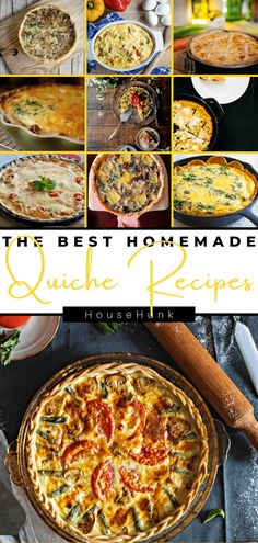 the best homemade quiche recipe is shown in this collage with different pictures and ingredients